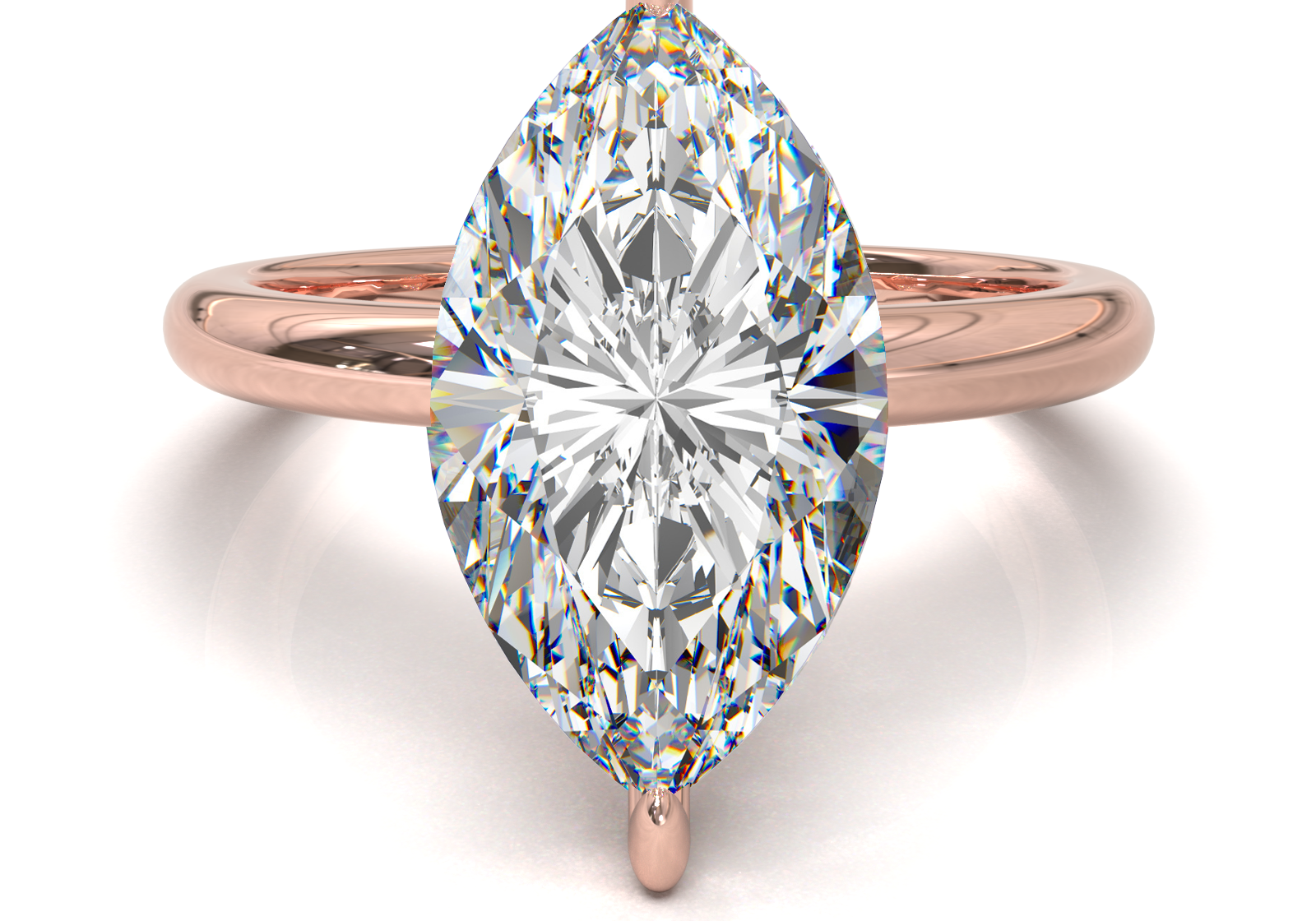 Montura Solitario Media Caña 2mm Oro Rosa