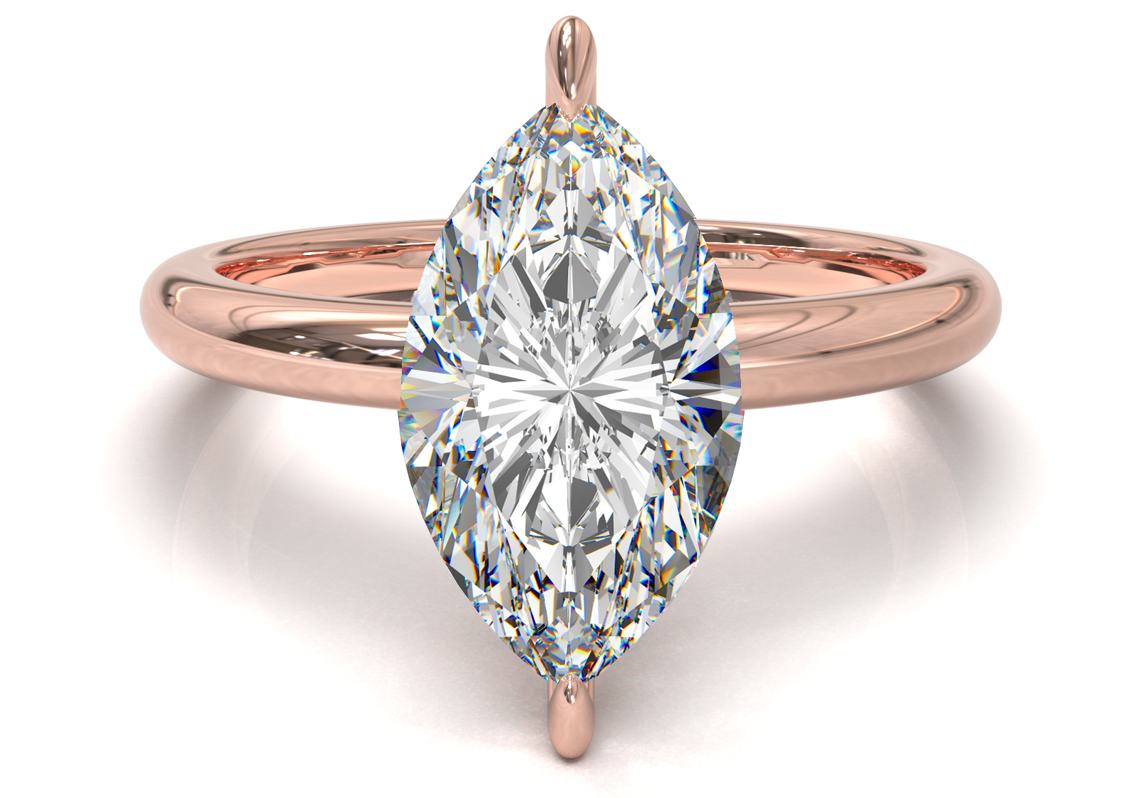 Montura Solitario Media Caña 2mm Oro Rosa