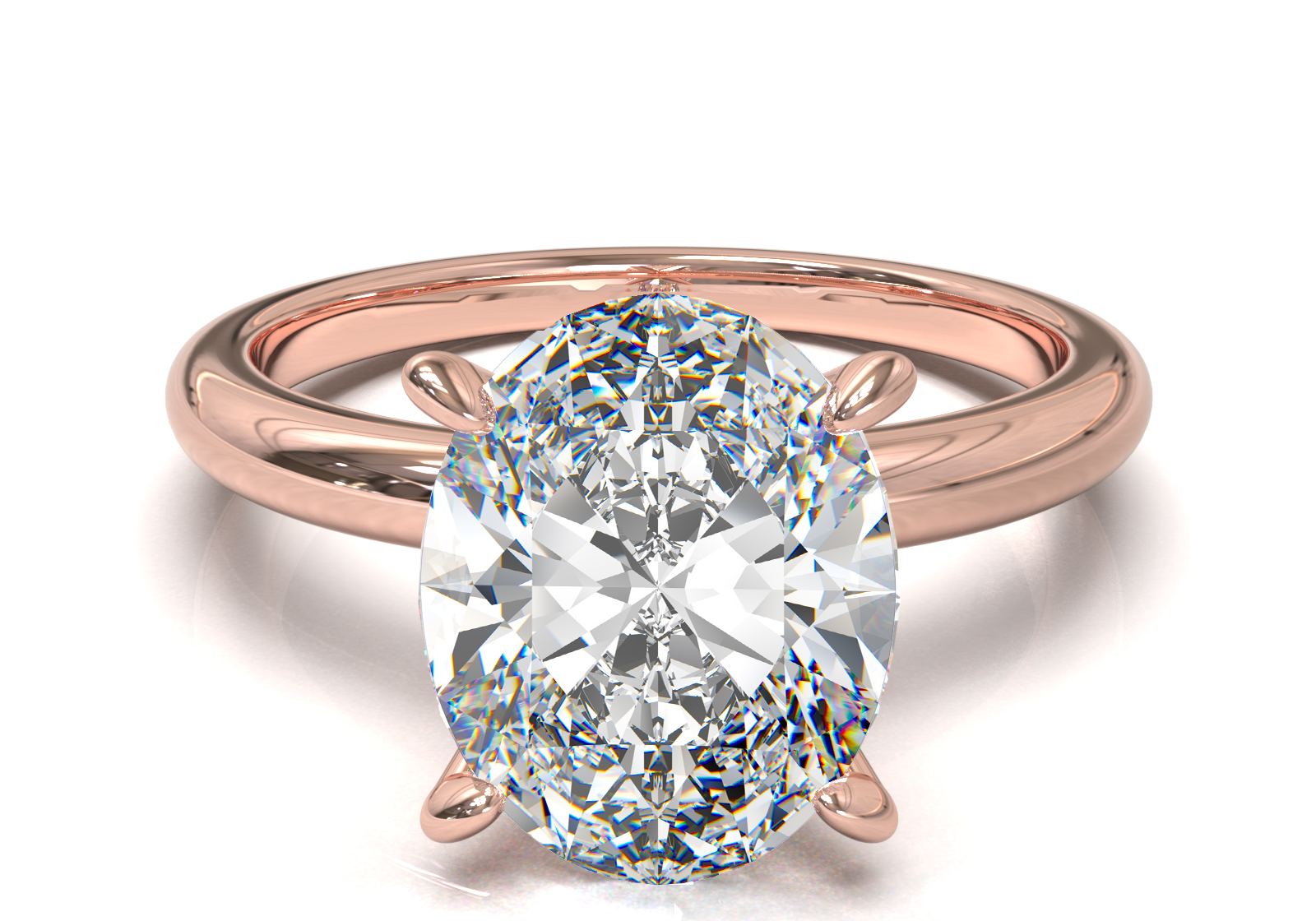 Montura Solitario Media Caña 2mm Oro Rosa