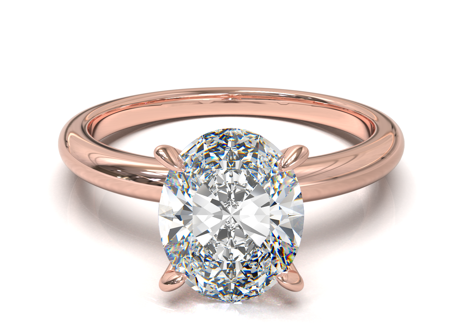 Montura Solitario Media Caña 2mm Oro Rosa