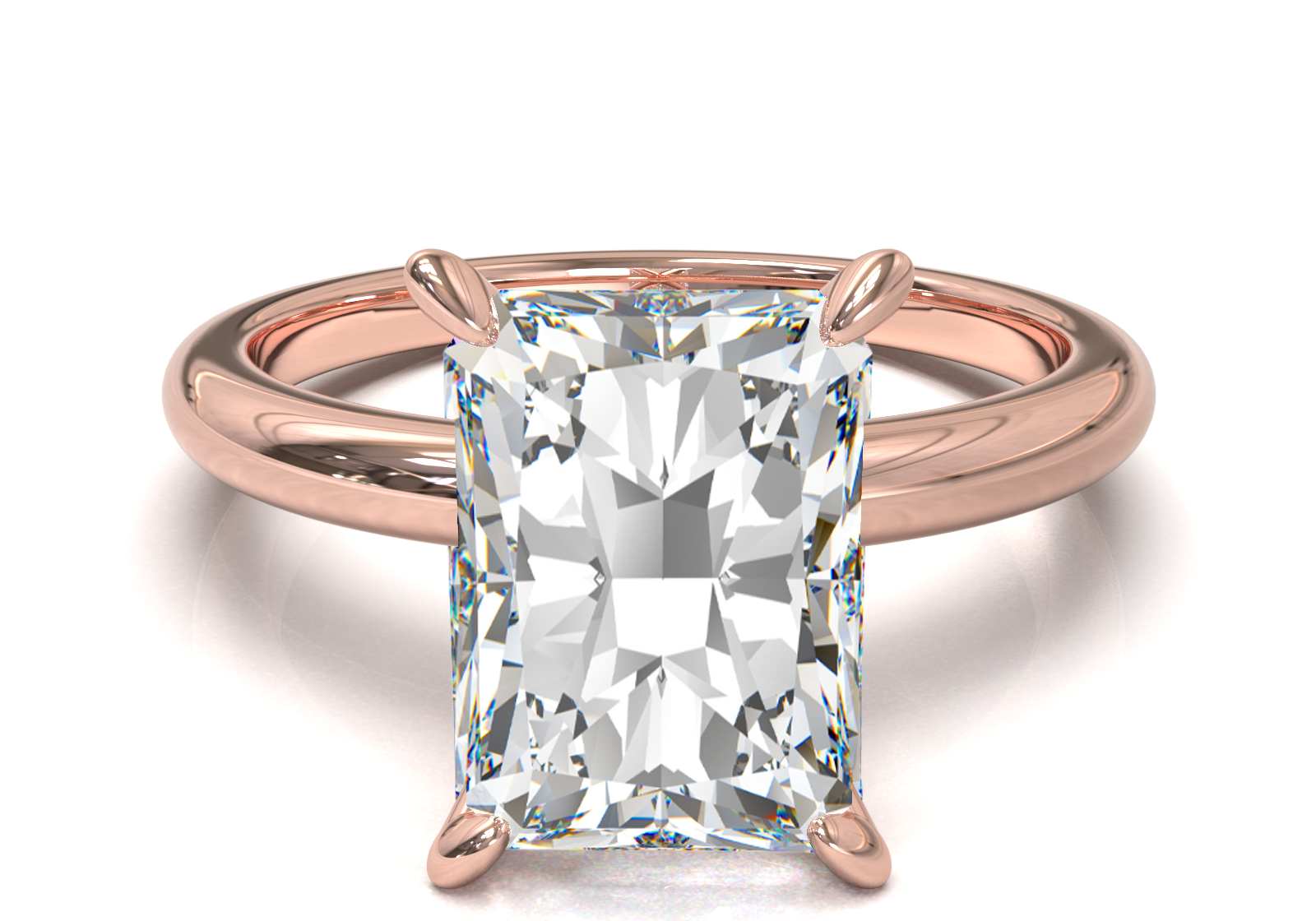 Montura Solitario Media Caña 2mm Oro Rosa