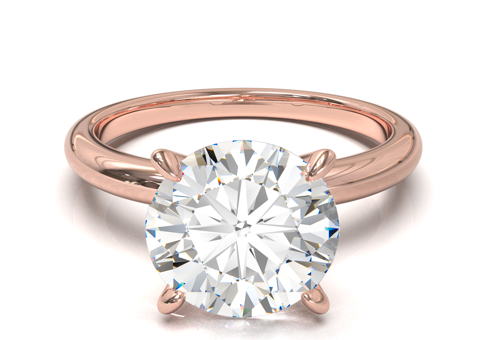 Montura Solitario Media Caña 2mm Oro Rosa