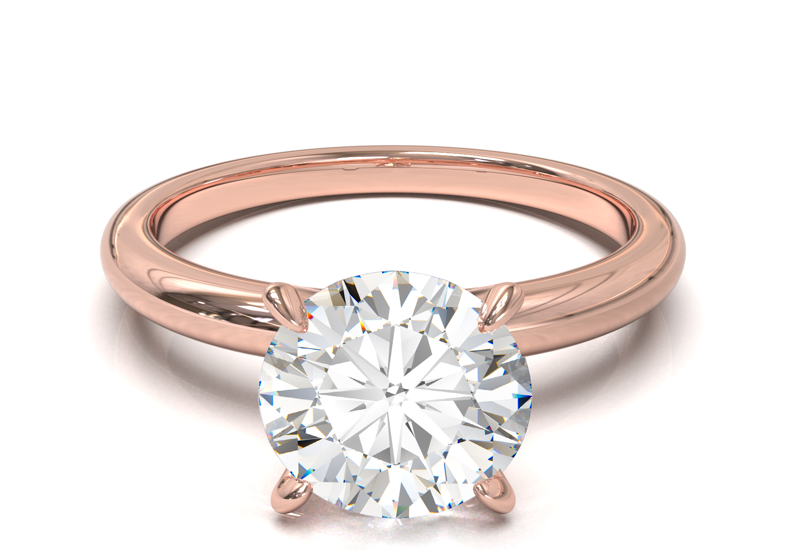 Montura Solitario Media Caña 2mm Oro Rosa