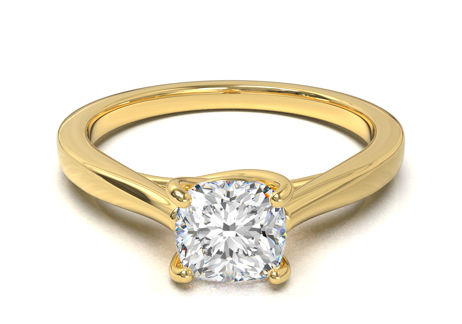 Cathedral Solitaire Frame 1.8mm thickness Yellow Gold