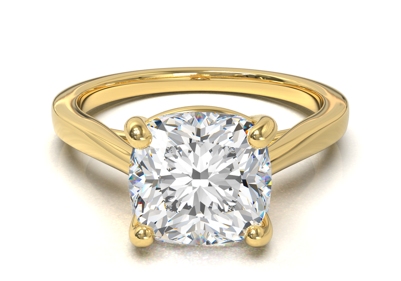 Cathedral Solitaire Frame 1.8mm thickness Yellow Gold