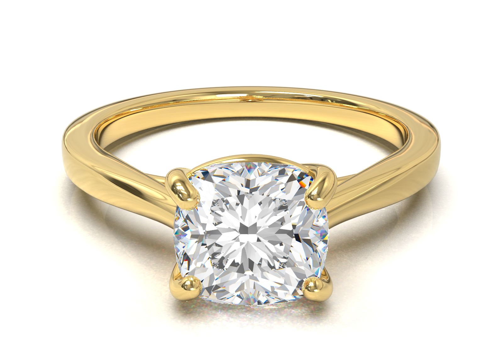 Cathedral Solitaire Frame 1.8mm thickness Yellow Gold