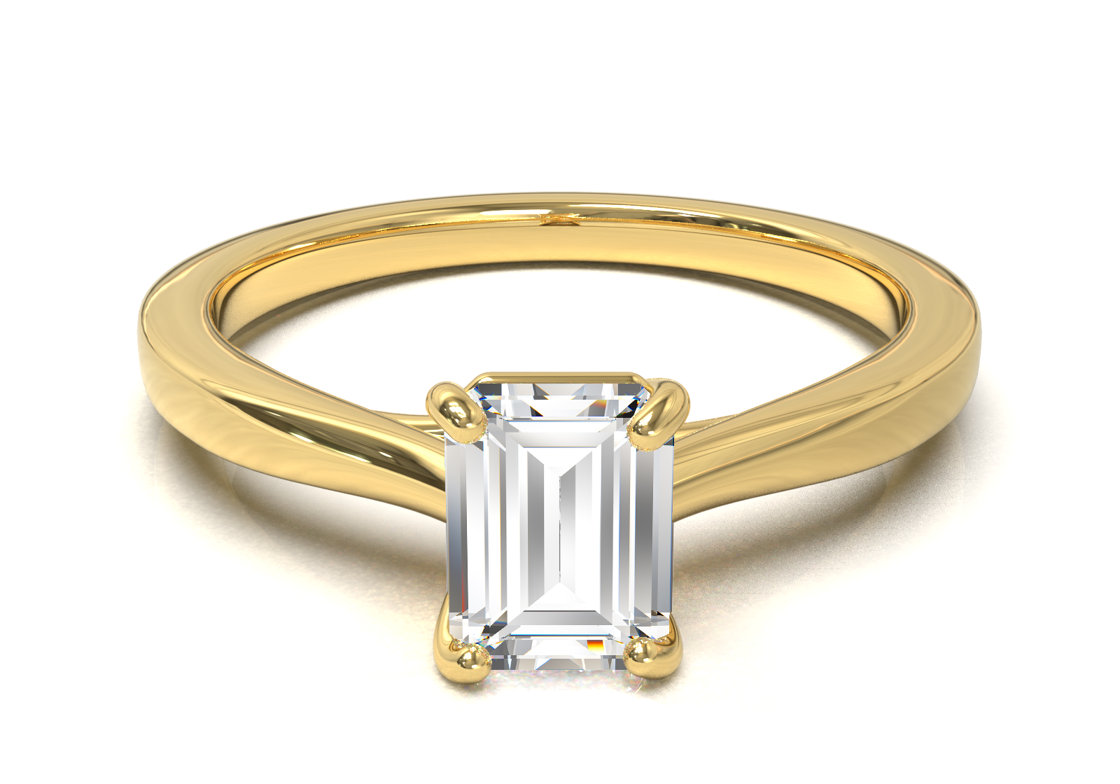 Cathedral Solitaire Frame 1.8mm thickness Yellow Gold
