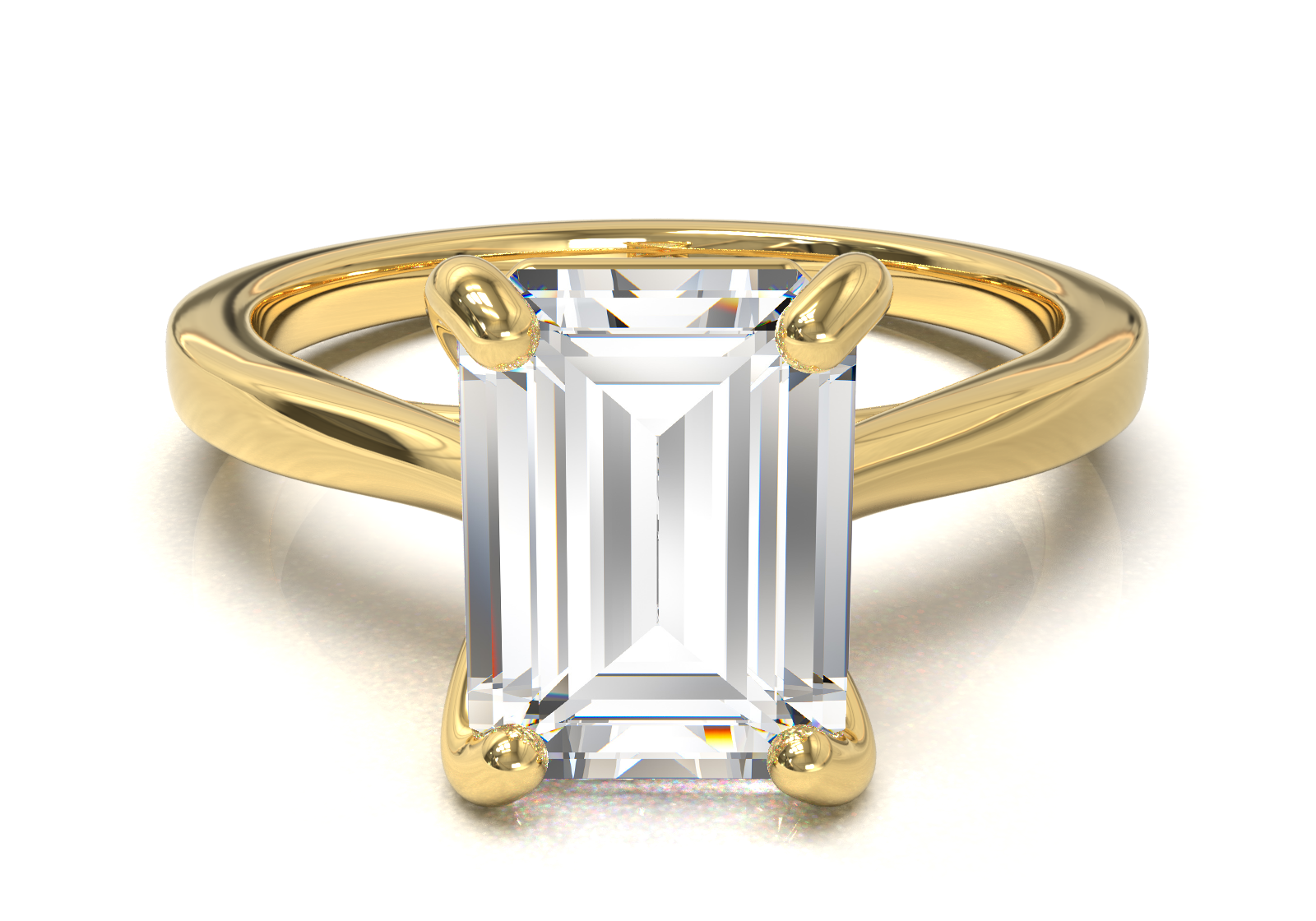 Cathedral Solitaire Frame 1.8mm thickness Yellow Gold