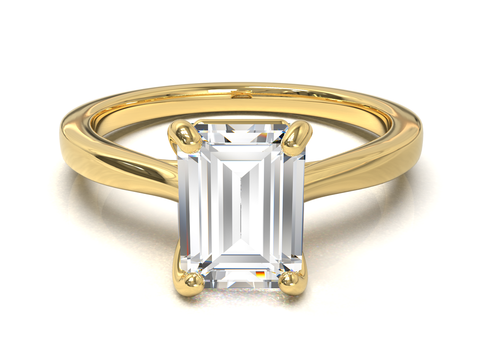 Cathedral Solitaire Frame 1.8mm thickness Yellow Gold