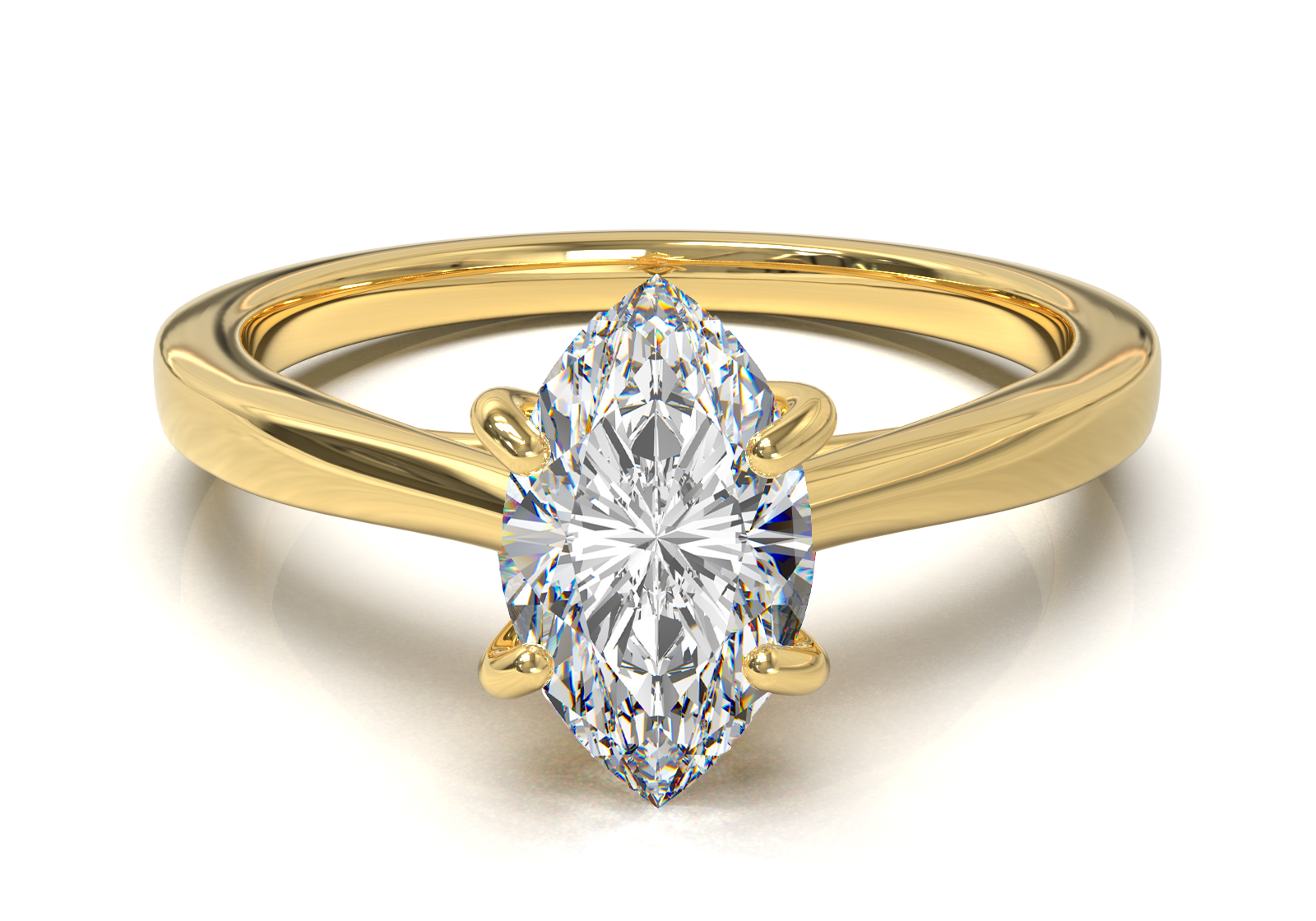 Cathedral Solitaire Frame 1.8mm thickness Yellow Gold