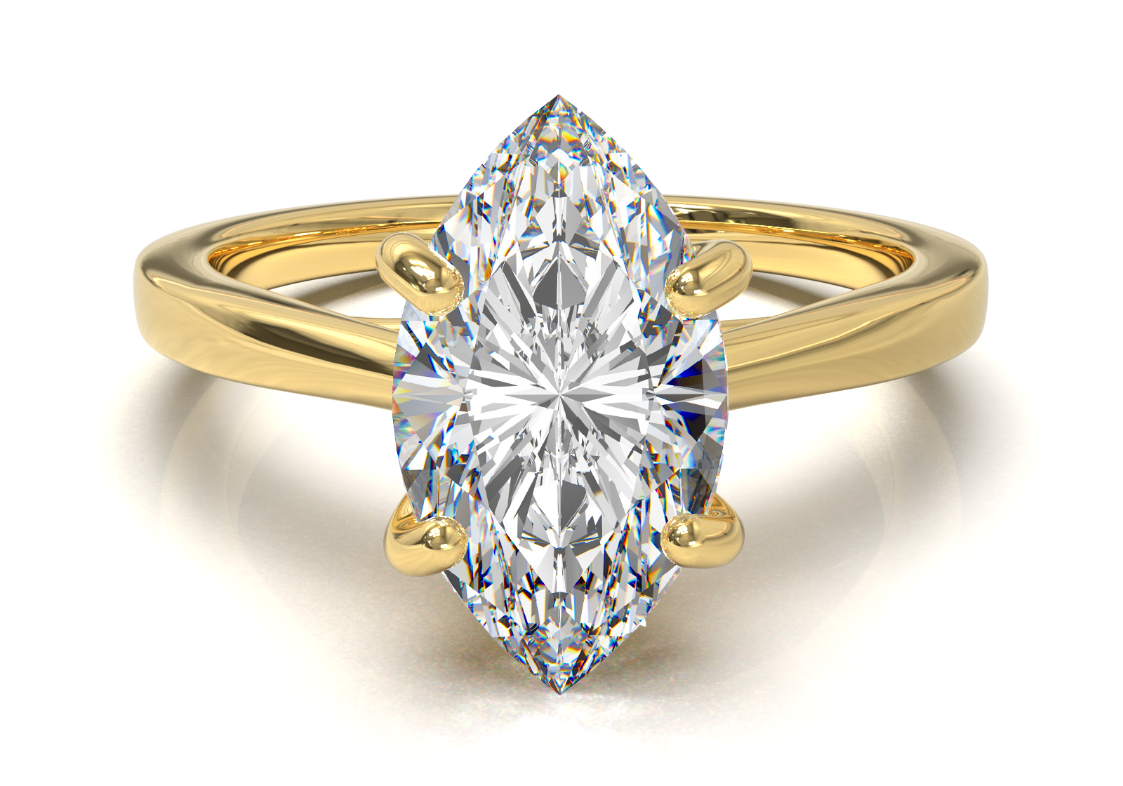 Cathedral Solitaire Frame 1.8mm thickness Yellow Gold