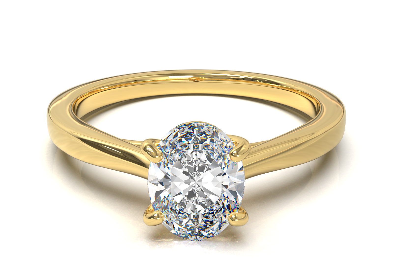 Cathedral Solitaire Frame 1.8mm thickness Yellow Gold