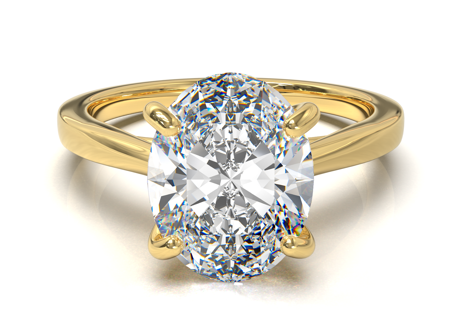 Cathedral Solitaire Frame 1.8mm thickness Yellow Gold