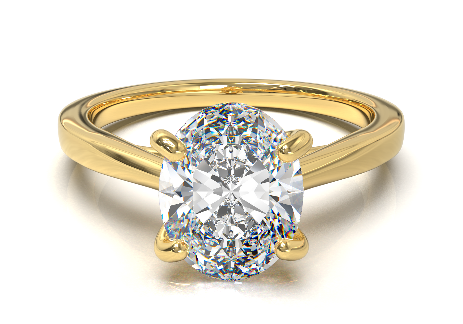 Cathedral Solitaire Frame 1.8mm thickness Yellow Gold
