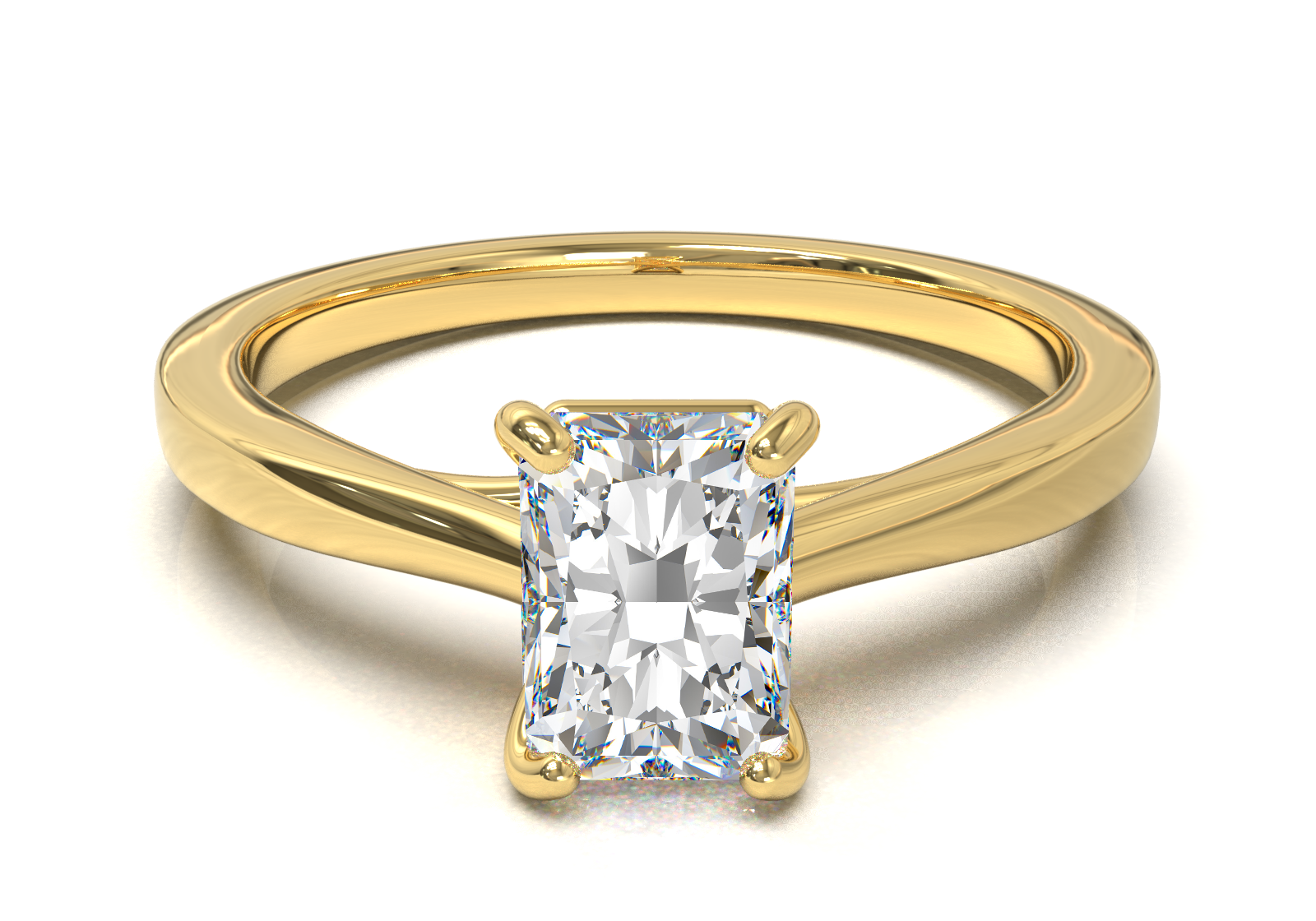 Cathedral Solitaire Frame 1.8mm thickness Yellow Gold