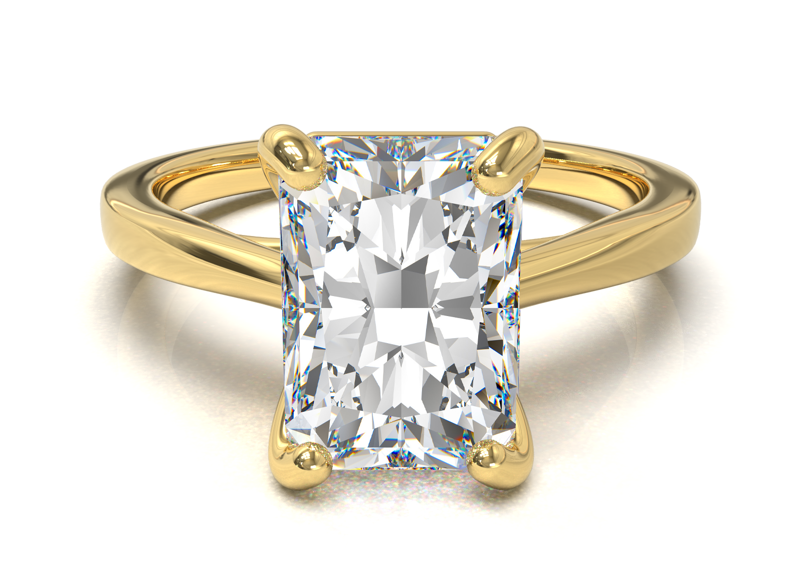 Cathedral Solitaire Frame 1.8mm thickness Yellow Gold