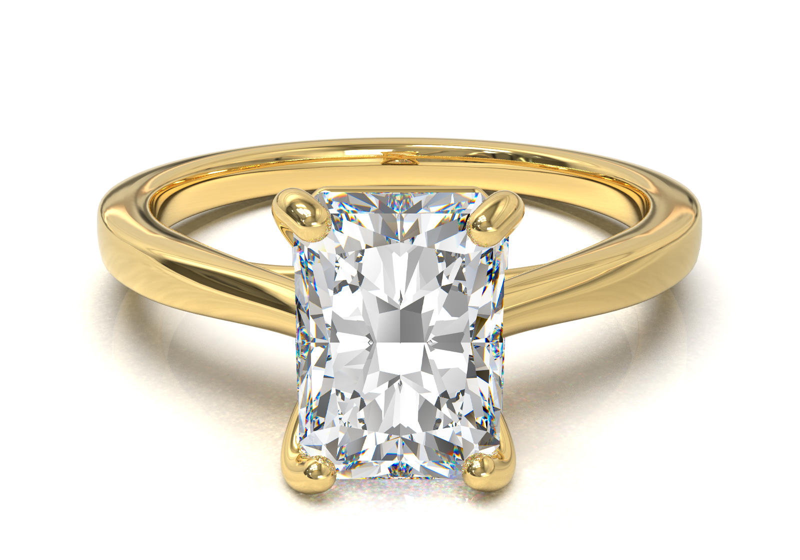 Cathedral Solitaire Frame 1.8mm thickness Yellow Gold