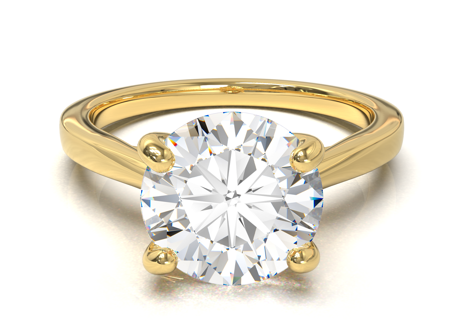 Cathedral Solitaire Frame 1.8mm thickness Yellow Gold