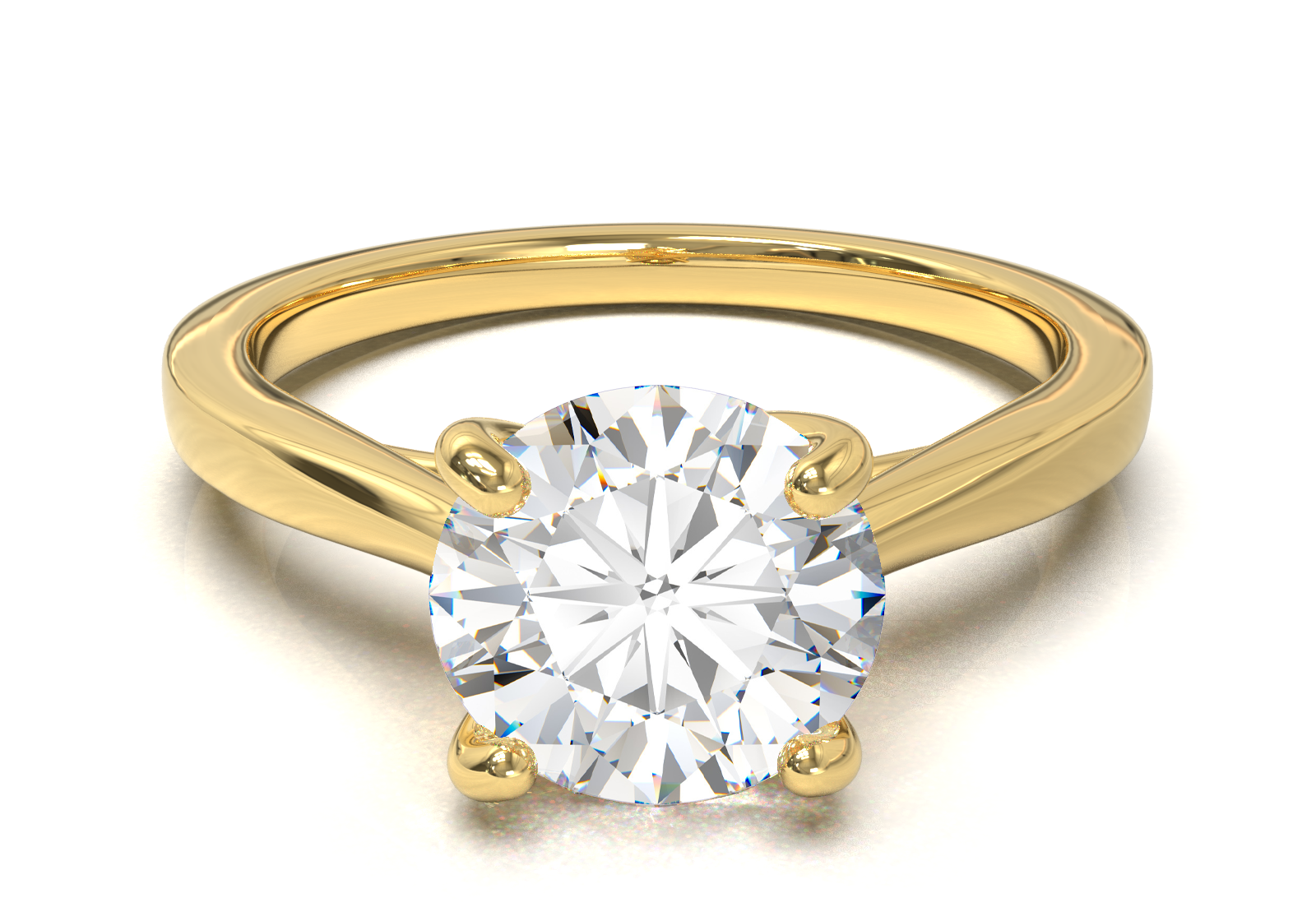 Cathedral Solitaire Frame 1.8mm thickness Yellow Gold
