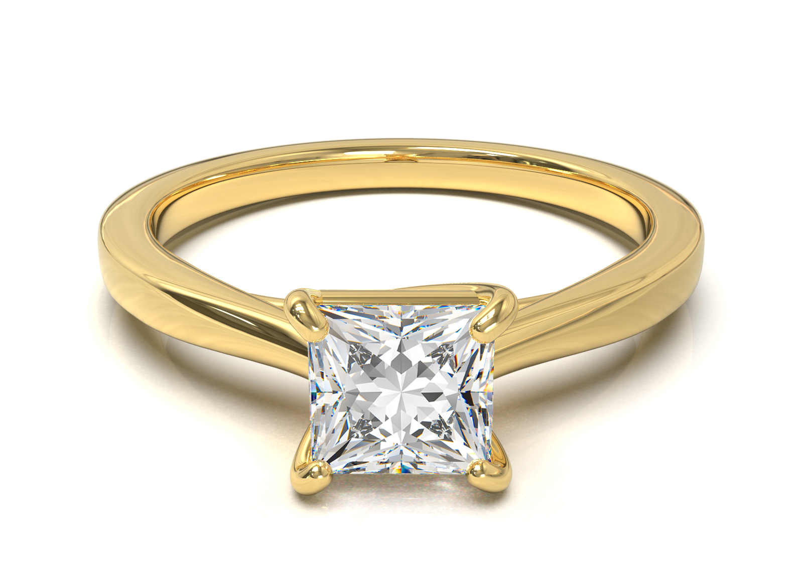 Cathedral Solitaire Frame 1.8mm thickness Yellow Gold