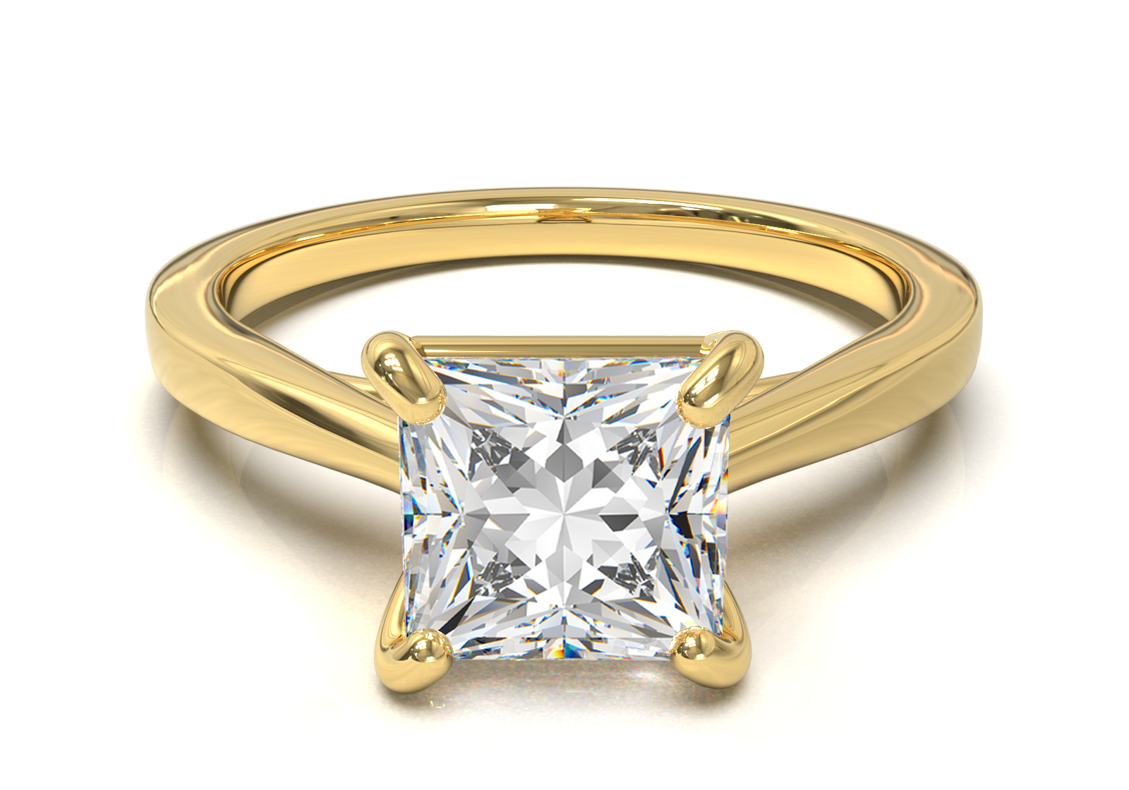 Cathedral Solitaire Frame 1.8mm thickness Yellow Gold