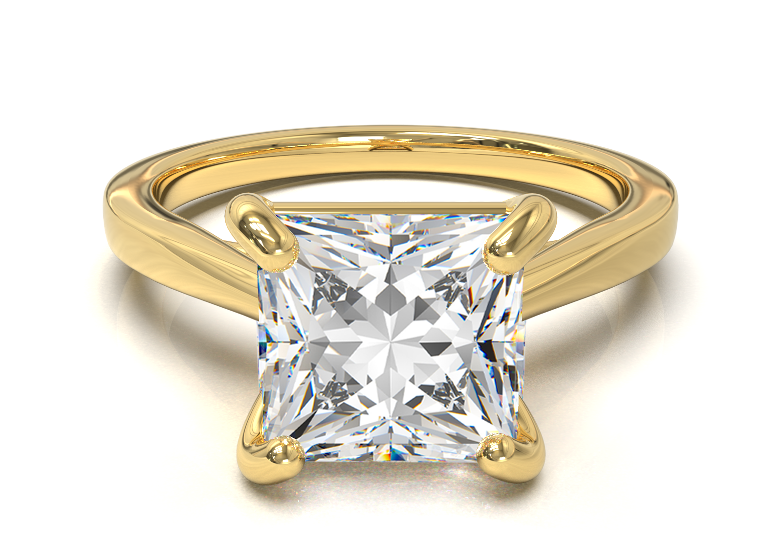 Cathedral Solitaire Frame 1.8mm thickness Yellow Gold