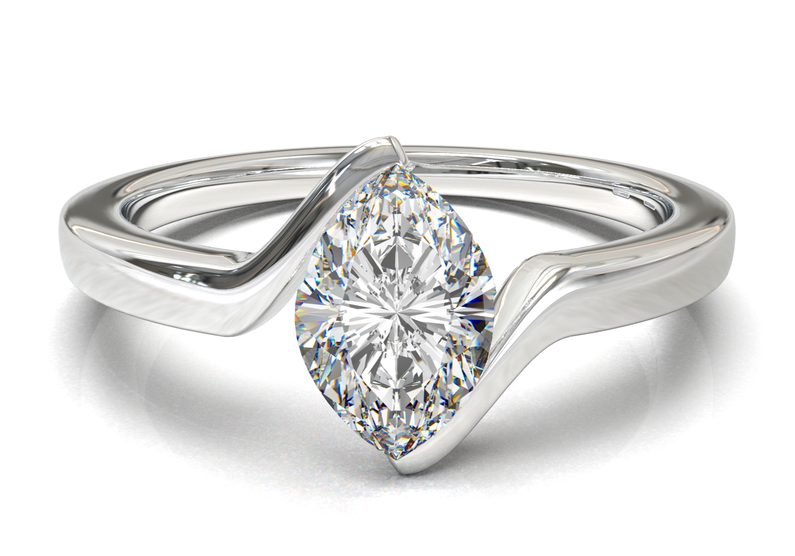 White Gold Floating Frame