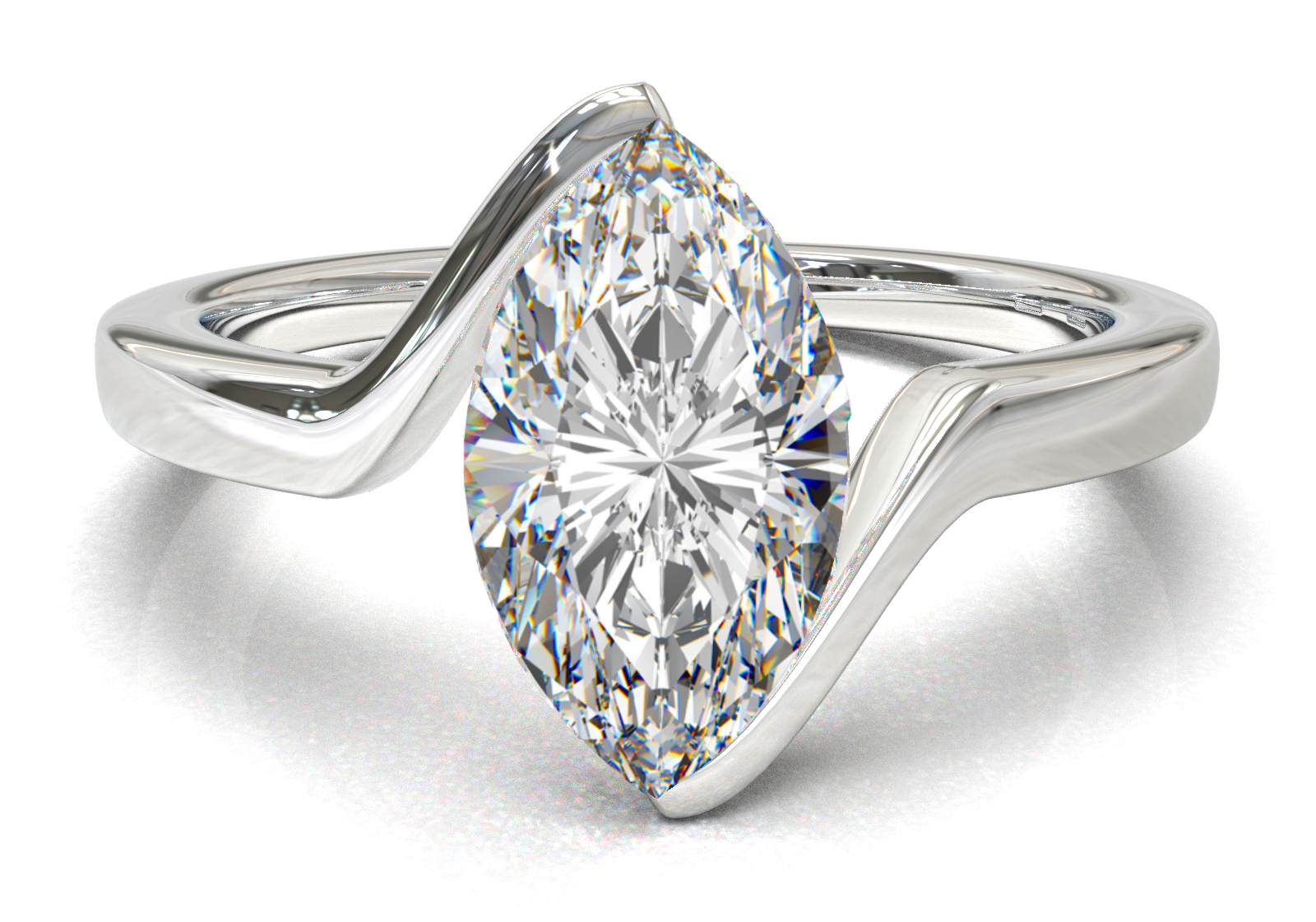 White Gold Floating Frame