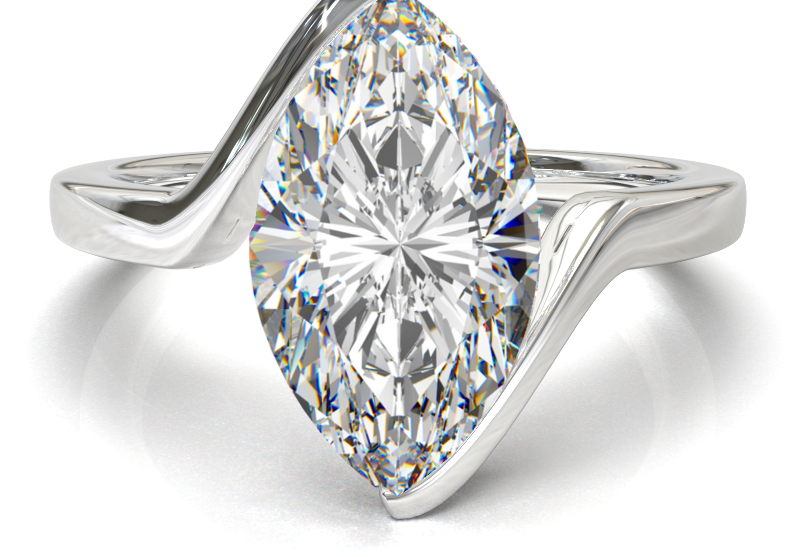 White Gold Floating Frame