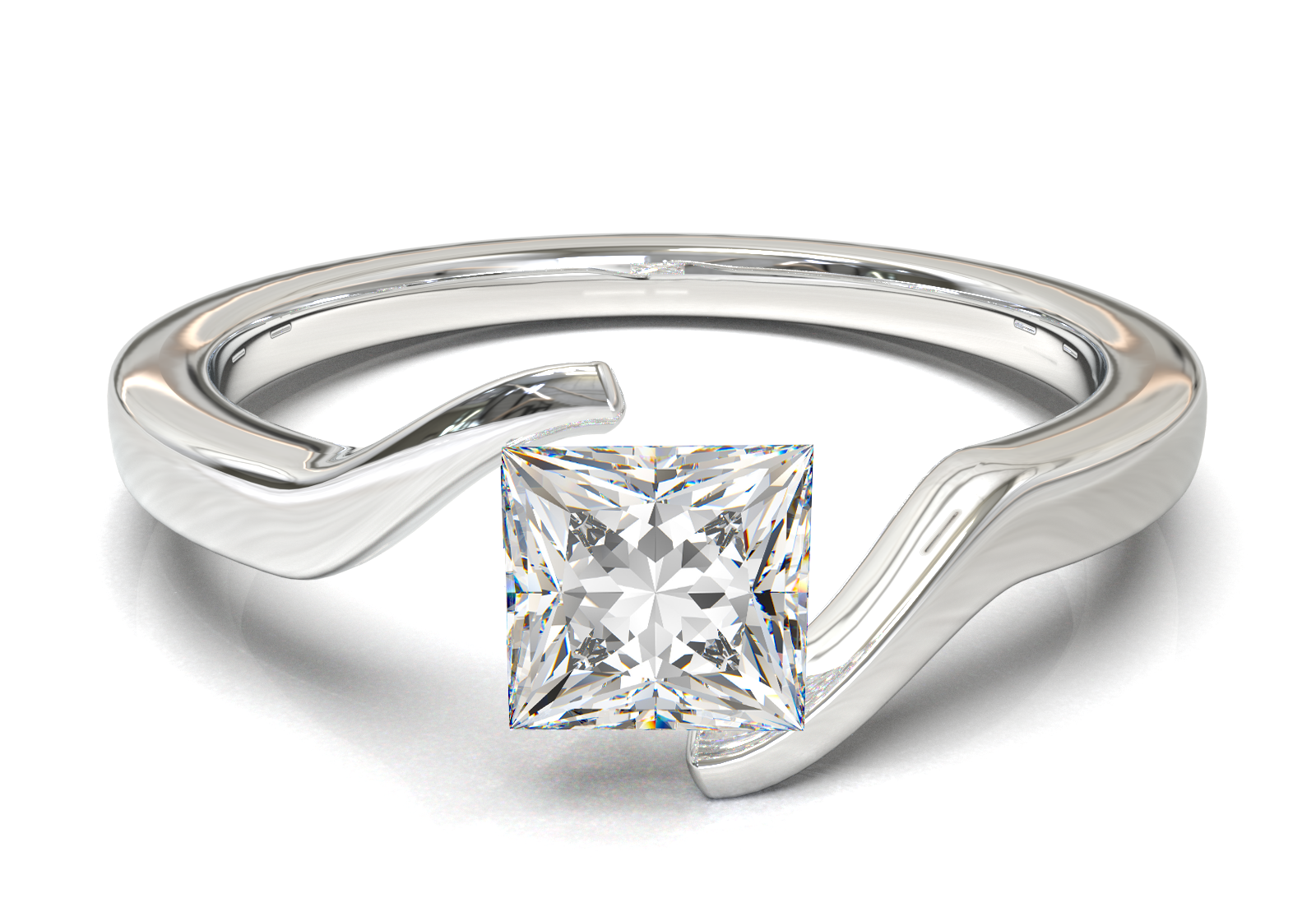 White Gold Floating Frame