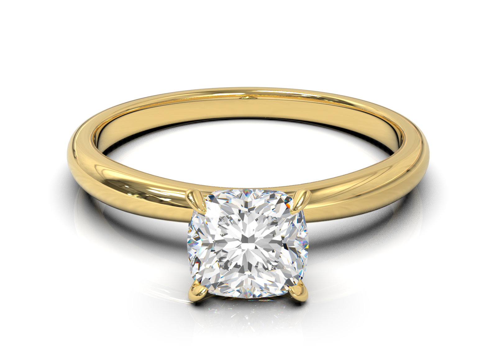 Cathedral Solitaire Frame 1.8mm thickness Yellow Gold