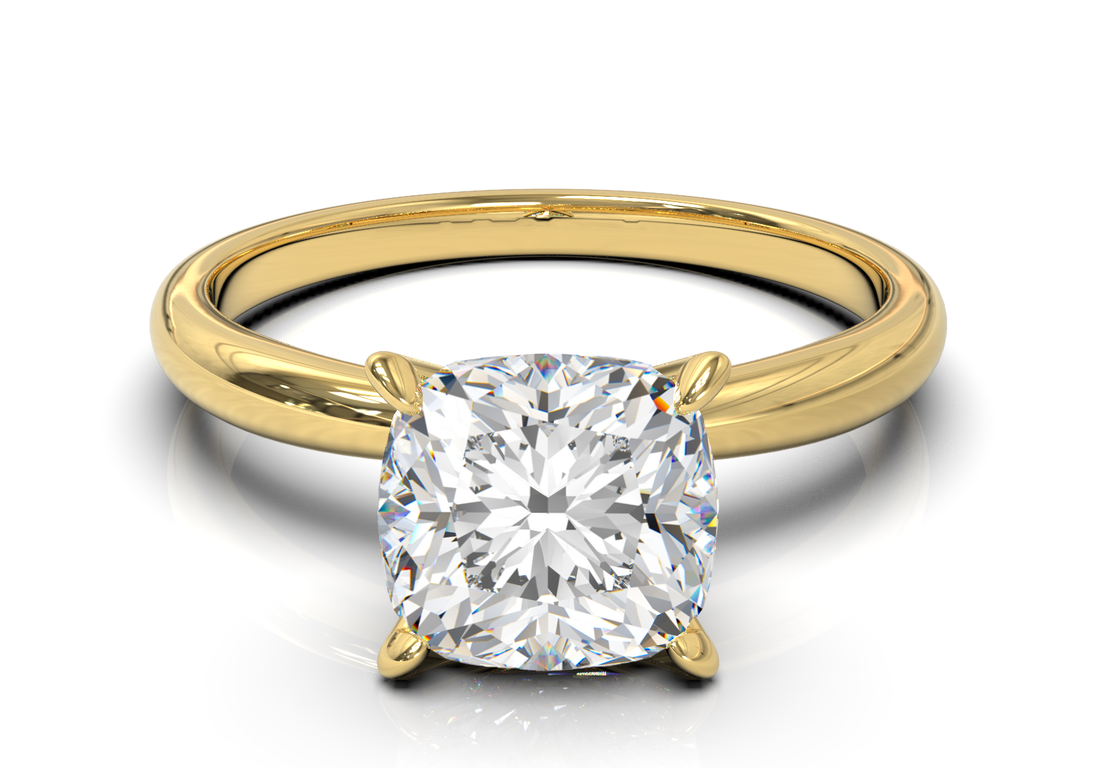 Cathedral Solitaire Frame 1.8mm thickness Yellow Gold