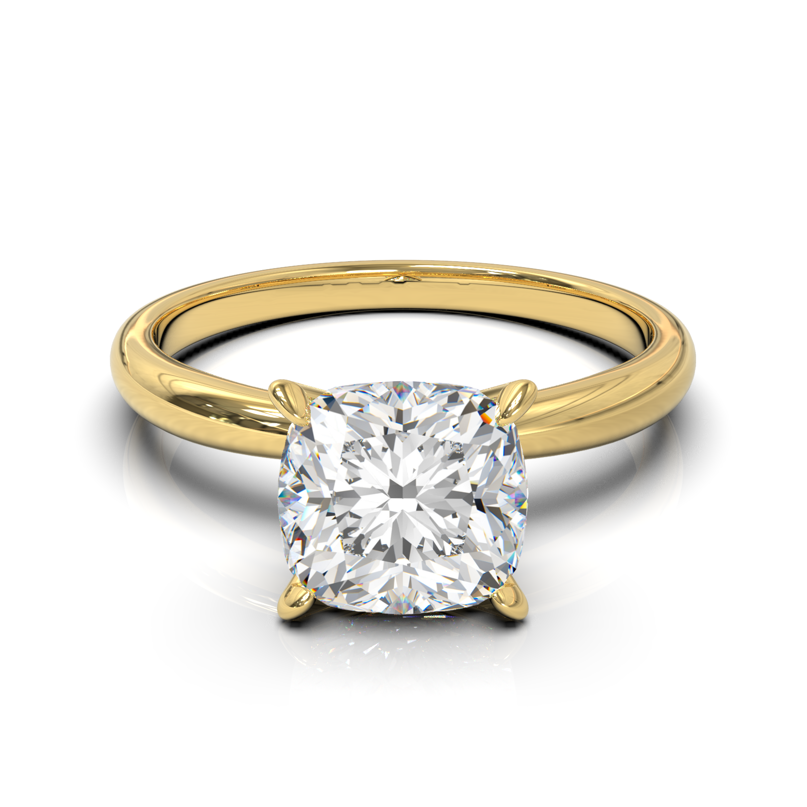 Cathedral Solitaire Frame 1.8mm thickness Yellow Gold