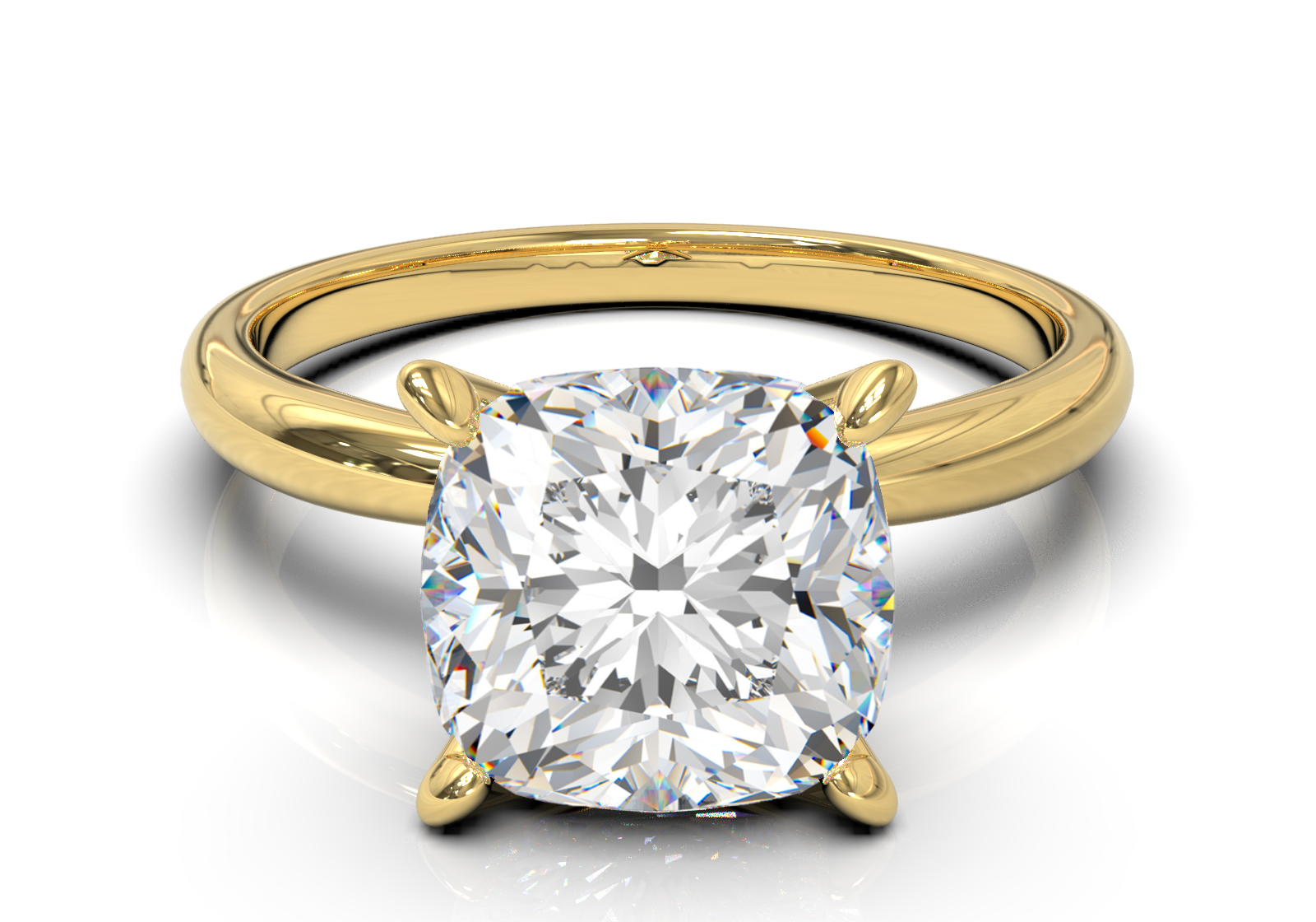 Cathedral Solitaire Frame 1.8mm thickness Yellow Gold