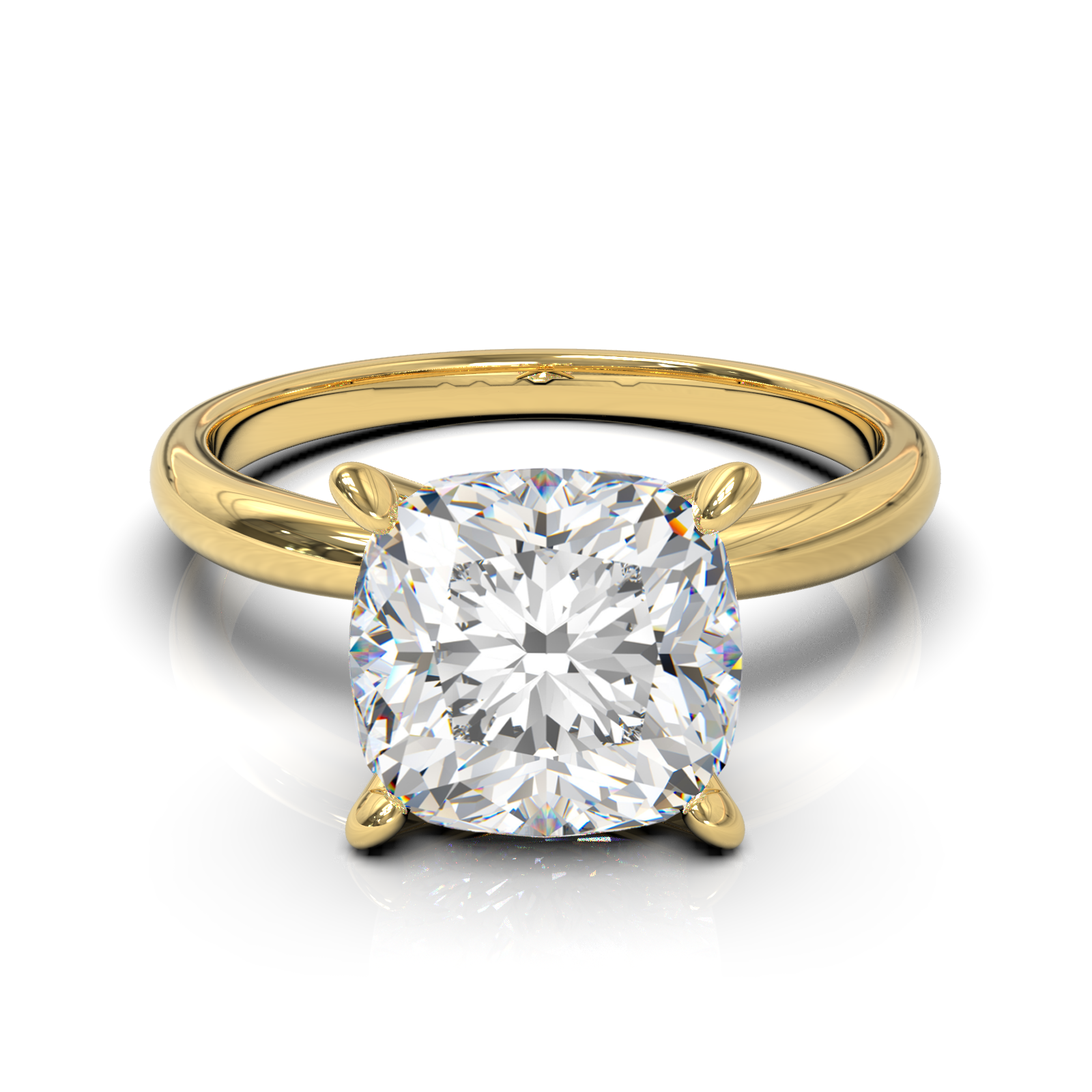 Cathedral Solitaire Frame 1.8mm thickness Yellow Gold