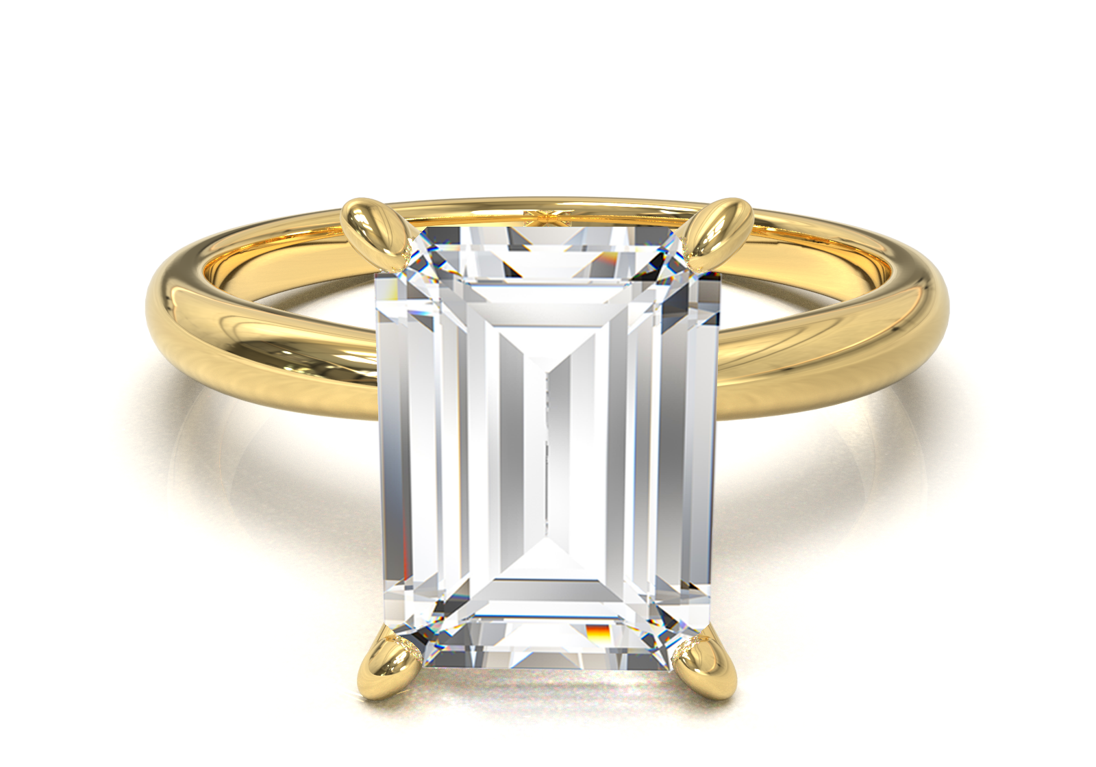 Cathedral Solitaire Frame 1.8mm thickness Yellow Gold