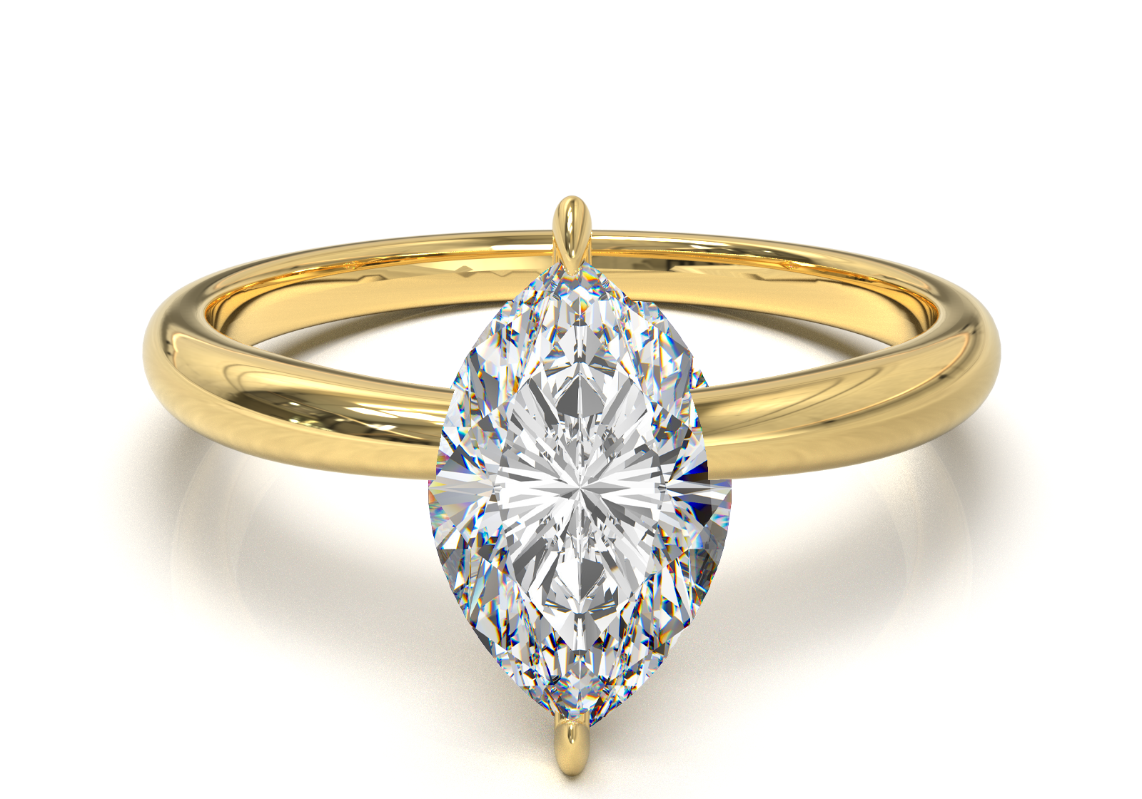 Cathedral Solitaire Frame 1.8mm thickness Yellow Gold