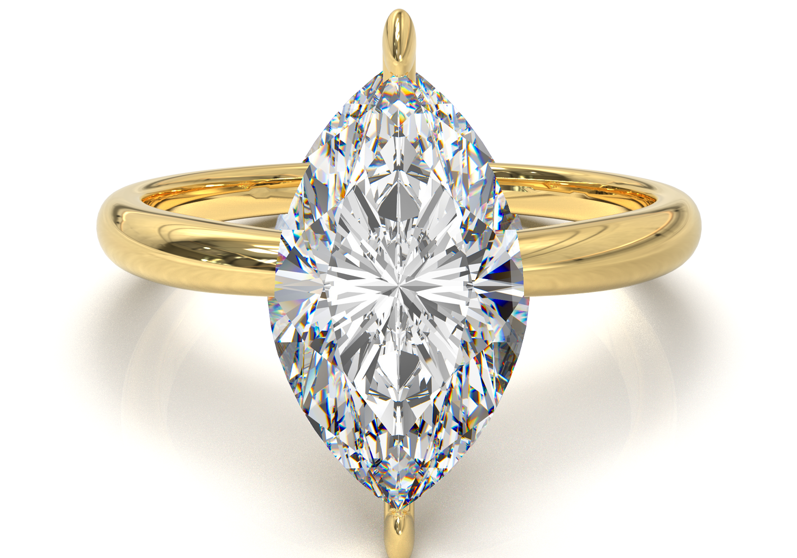 Cathedral Solitaire Frame 1.8mm thickness Yellow Gold