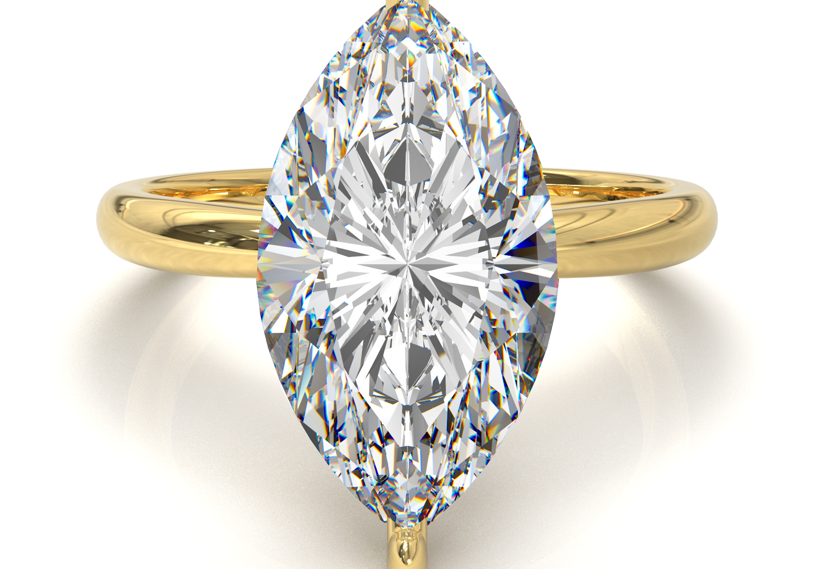 Cathedral Solitaire Frame 1.8mm thickness Yellow Gold