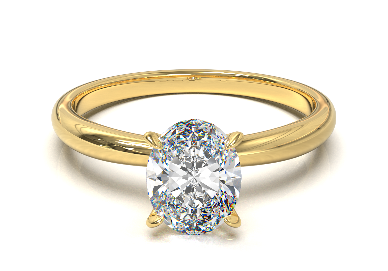 Cathedral Solitaire Frame 1.8mm thickness Yellow Gold