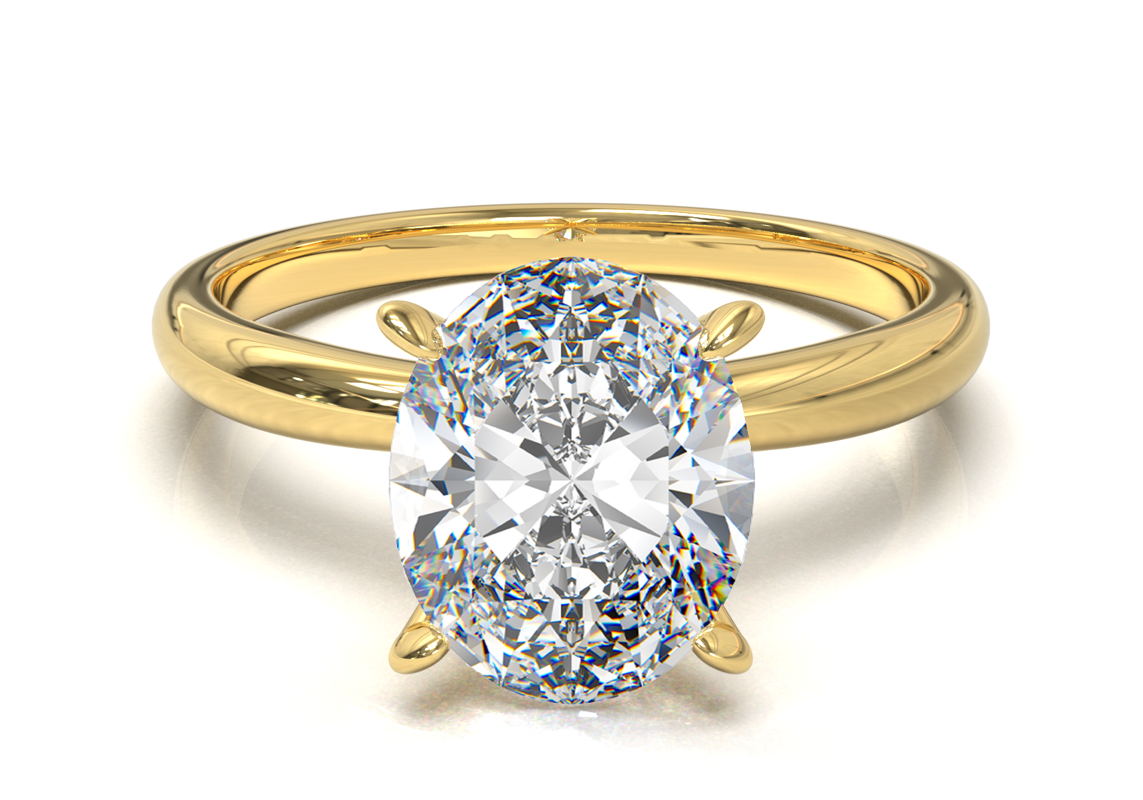 Cathedral Solitaire Frame 1.8mm thickness Yellow Gold