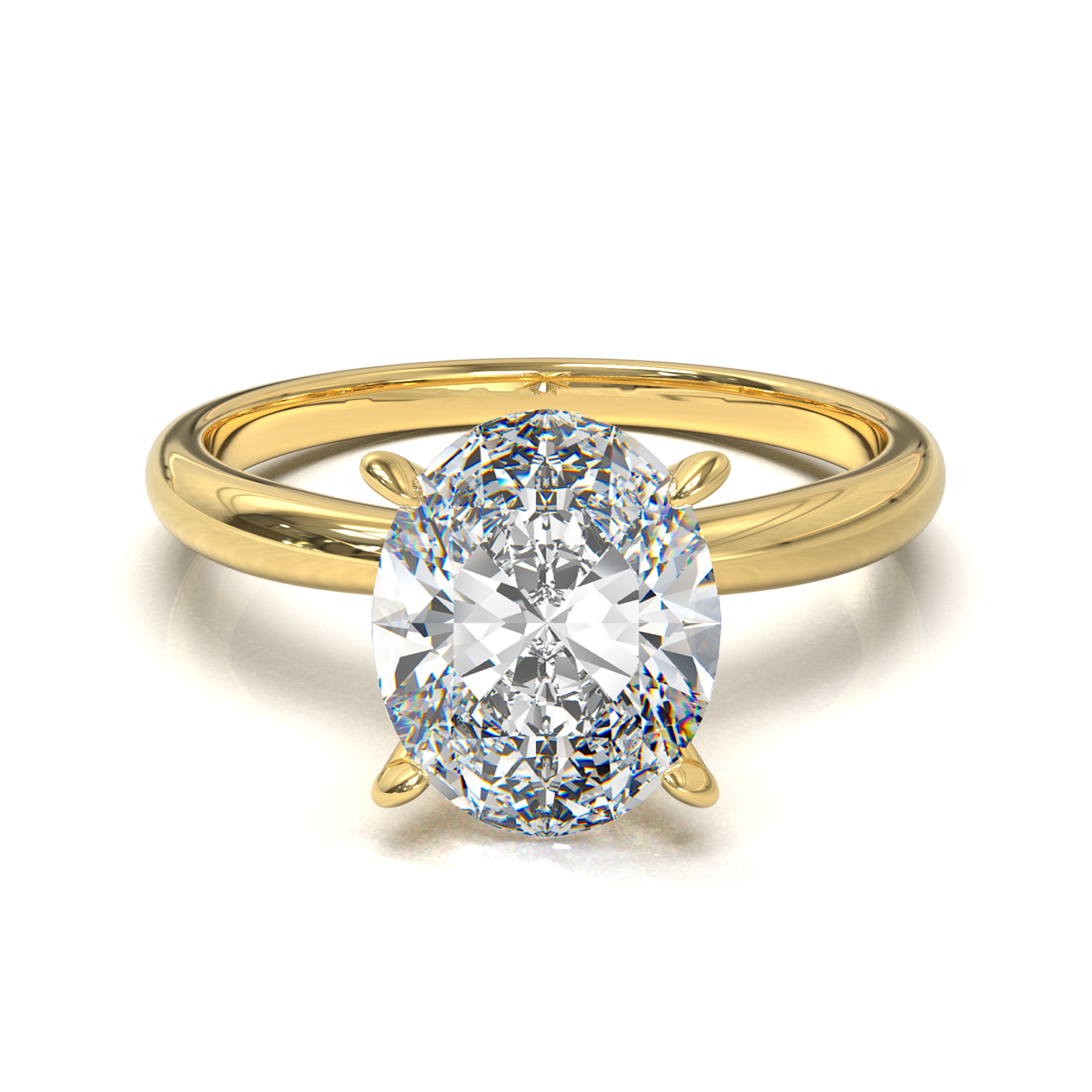 Cathedral Solitaire Frame 1.8mm thickness Yellow Gold