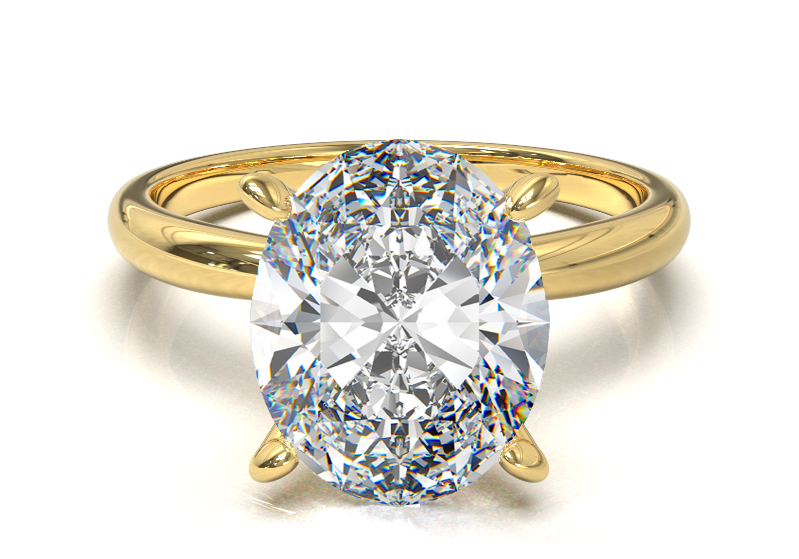 Cathedral Solitaire Frame 1.8mm thickness Yellow Gold