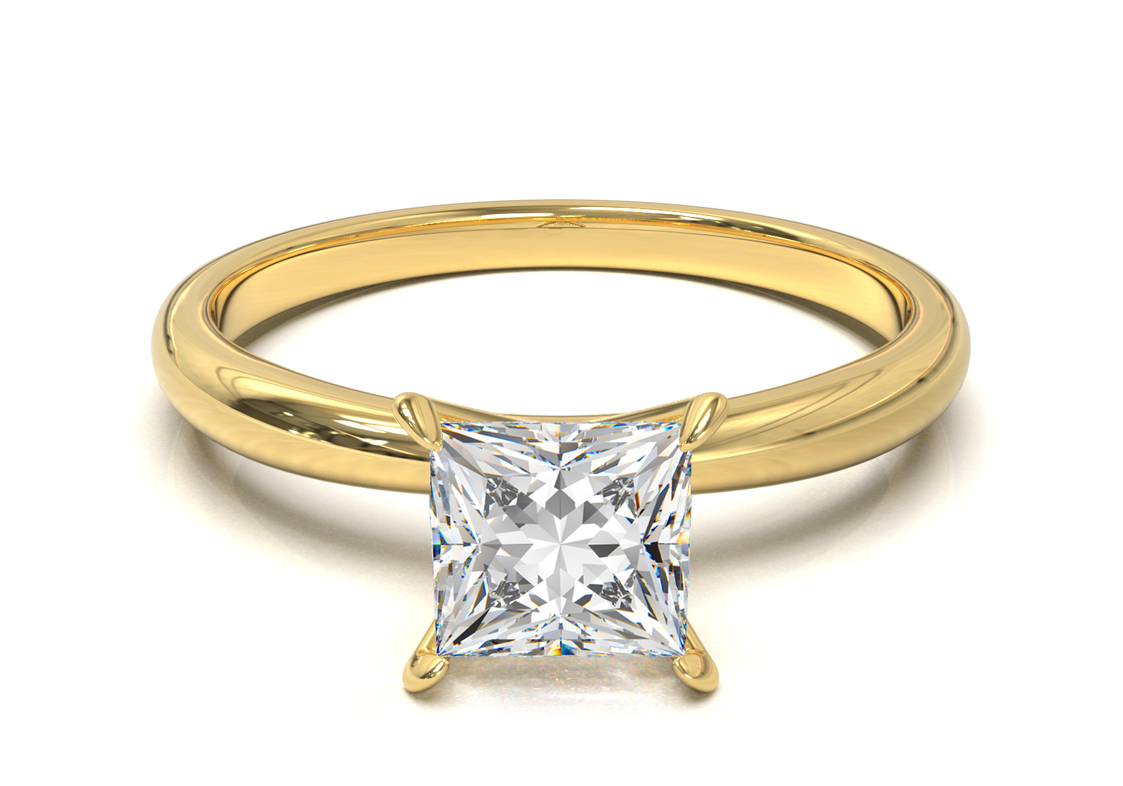 Cathedral Solitaire Frame 1.8mm thickness Yellow Gold
