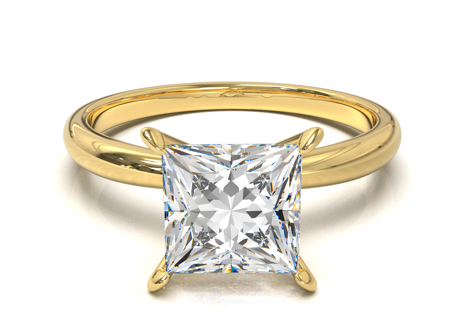 Cathedral Solitaire Frame 1.8mm thickness Yellow Gold
