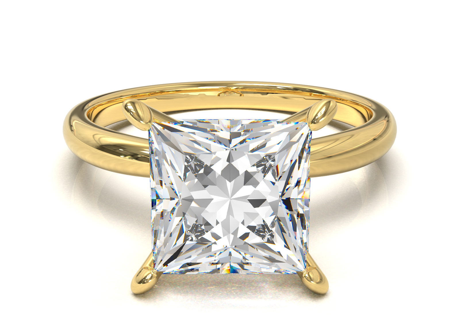 Cathedral Solitaire Frame 1.8mm thickness Yellow Gold
