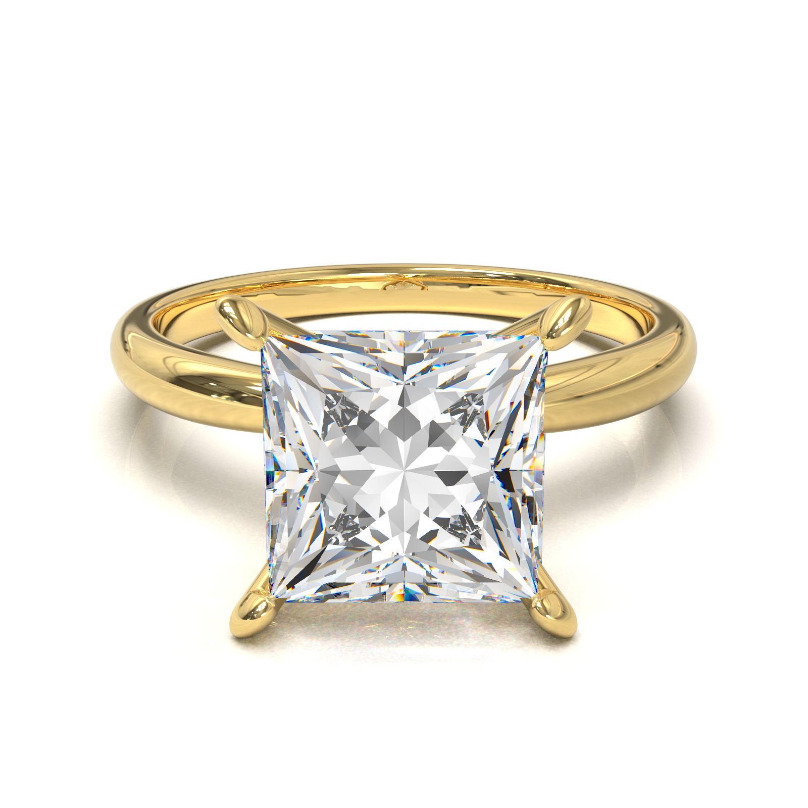 Cathedral Solitaire Frame 1.8mm thickness Yellow Gold