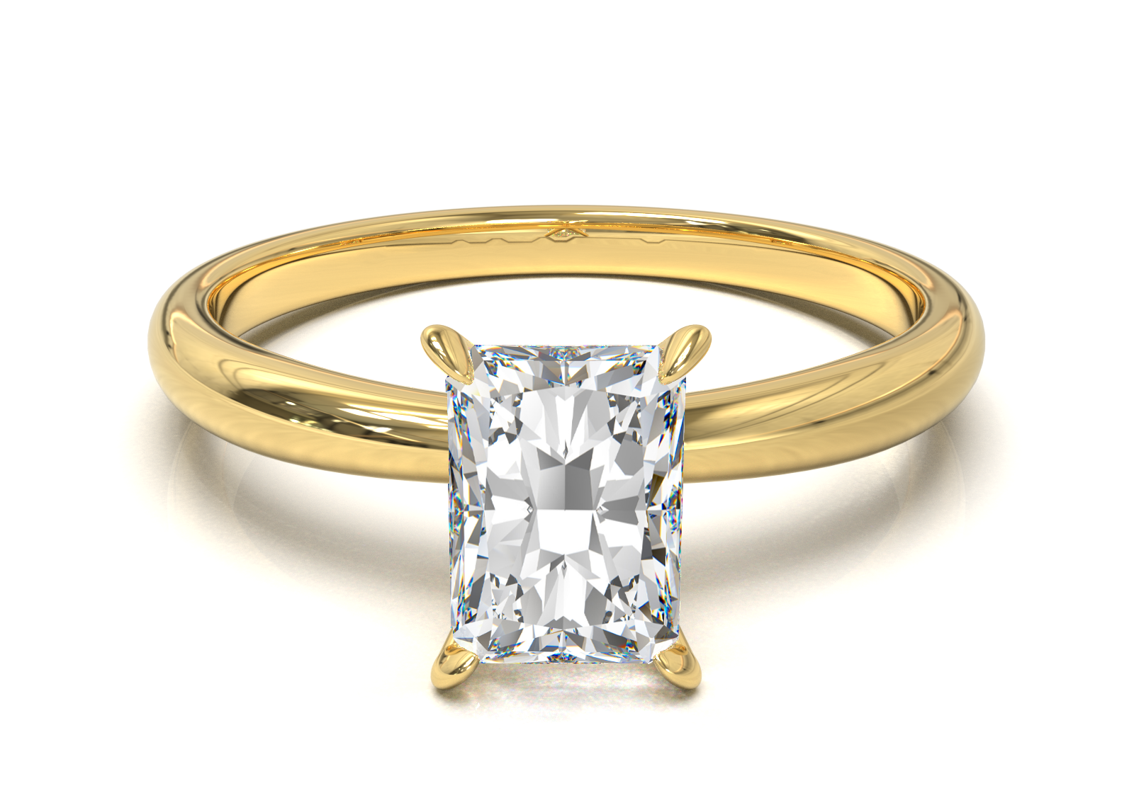 Cathedral Solitaire Frame 1.8mm thickness Yellow Gold