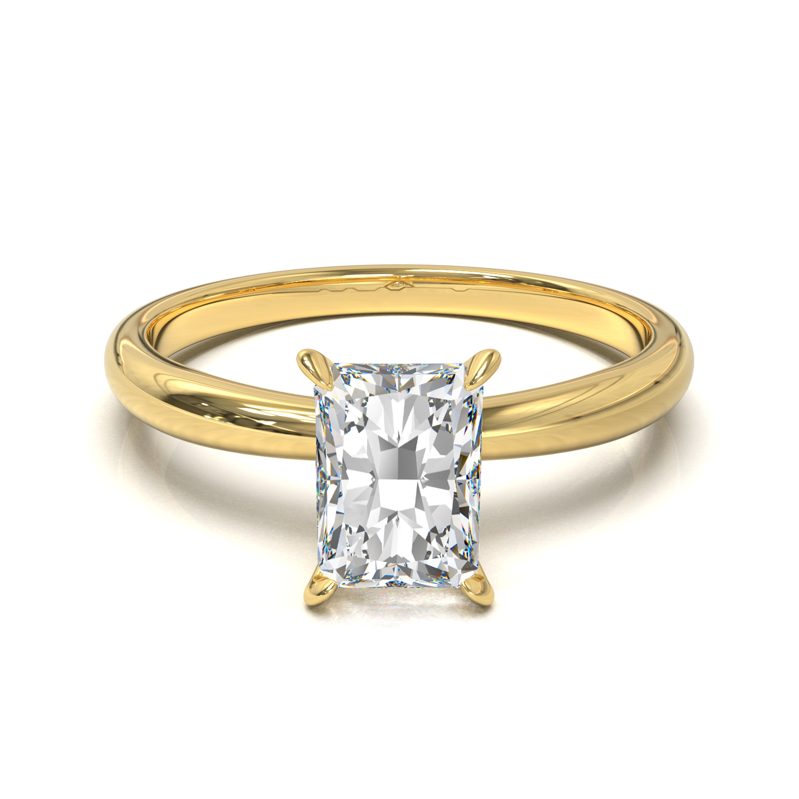 Cathedral Solitaire Frame 1.8mm thickness Yellow Gold