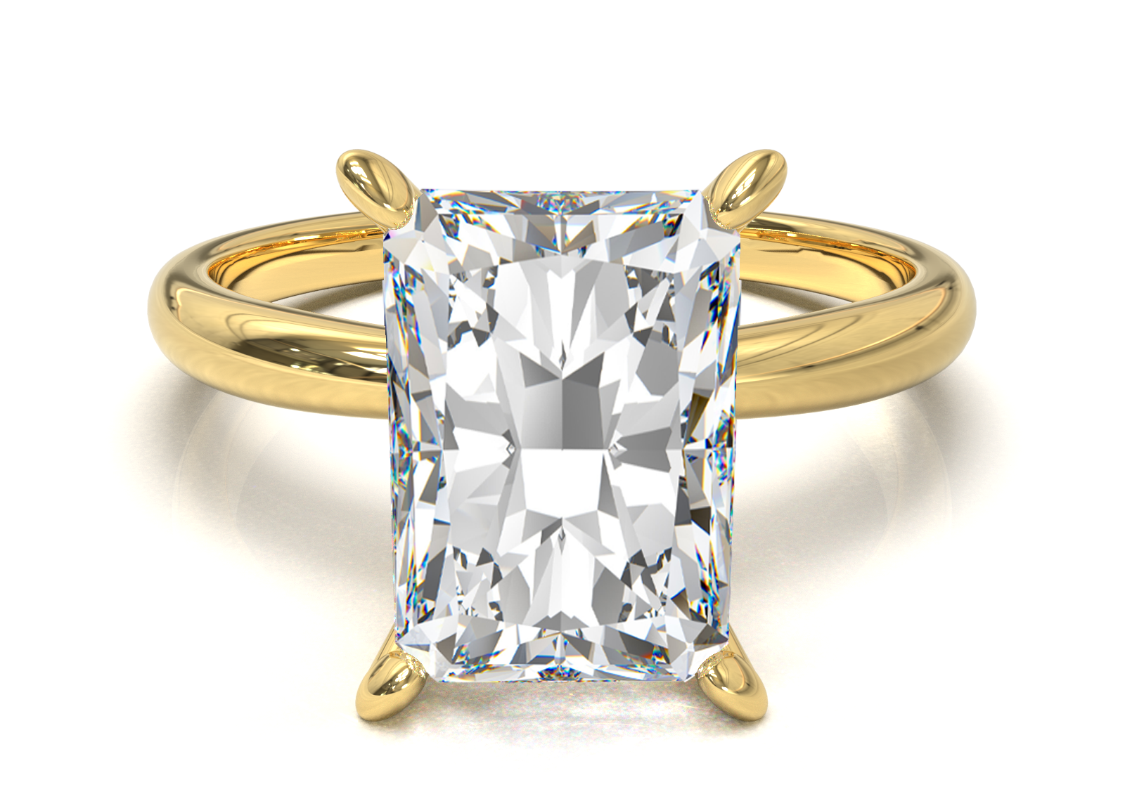 Cathedral Solitaire Frame 1.8mm thickness Yellow Gold